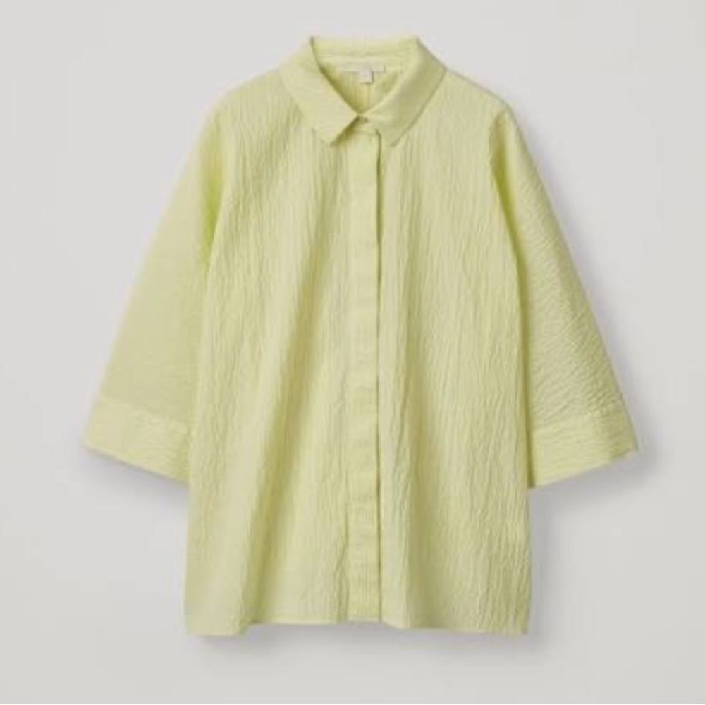COS Cotton Crinkle Button Down Blouse